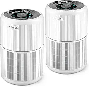 2 Pack Air Purifier for Home Bedroom with H13 True HEPA Filter for Smoke, Smokers, Dust, Odors, Pollen, Pet Dander | Quiet 99.9% Removal to 0.1 Microns | White Available for California