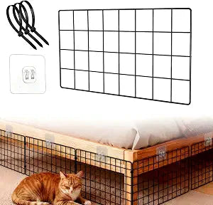 Sliner 12 Pack Black Under Bed Blocker for Pets Metal Under Couch Blocker 16" L x 7.9" H Sofa Couch Barriers for Dogs Pets Cats Toys Items with 49 Accessories
