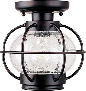 Maxim Lighting Portsmouth 1-Light Light Fixture | Rubbed Bronze Aluminum Finish | Traditional Indoor Light Fixture | Dimmable Damp Rated | Home Decor Light Fixture | Portsmouth Collection | 30508CDOI