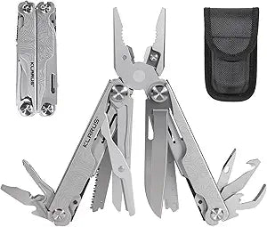 Klarus MT07 20-in-1 Multitool, Heavy Spring Pliers, Topographic Texture Finish, Dual Lock System, High-Carbon Stainless Steel, Includes Nylon Sheath  Pocket Tool for EDC, Outdoor, and Gifts