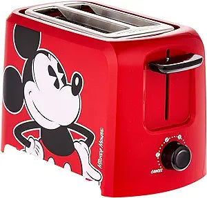 Disney Mickey Mouse 2 Slice Toaster by Select Brands - Disney Toaster for Breakfast Toast & Sandwich Bread - Kitchen Essential with Browning Control - Self-Centering Slots & High Rise Toast Lift