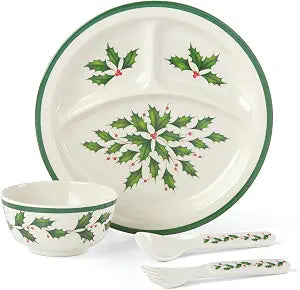 Lenox Holiday Children's Melamine 4-Piece Christmas Dinnerware Set for 4