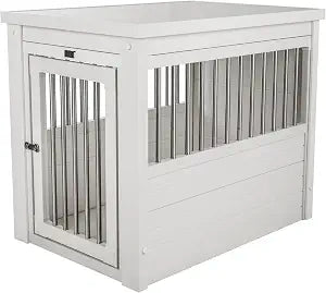 New Age Pet ecoFLEX Pet Crate/End Table, Medium, Antique White, Model:EHHC404M