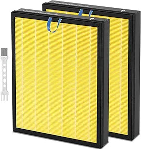 Katerelis 2 Pack Vital 200S Replacement Filter, Compatible with LEVOIT Vital 200S, Vital 200S-RF-PA, 3-in-1 Filter, with 1 Cleaning Brush, Part No. LRF-V201-YUS