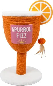 Kitty City 12 Aperol Spritz Sisal Cat Scratching Post  Sturdy Jute Rope Scratching Tower with Hanging Toy, Premium Freestanding Kitten Activity Furniture for Indoor Cats, Play & Nail Filing