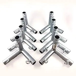 Golden Valley Tools & Tarps 8pcs 3 Way 1" Flat Corner Canopy Fitting Batting Cage Fitting (F3B) - Fits 1" EMT Pipe That has an Outer Diameter of 1 3/16"