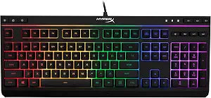 HyperX Alloy Core RGB  Membrane Gaming Keyboard, Comfortable Quiet Silent Keys with RGB LED Lighting Effects, Spill Resistant, Dedicated Media Keys, Compatible with Windows 10/8.1/8/7  Black