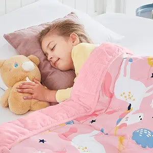 Weighted Blanket - 5 lbs Cooling Pink Unicorn Heavy Blanket - Small Size Breathable Lap Blanket for Hot Sleepers(36"x48", 5 lbs)