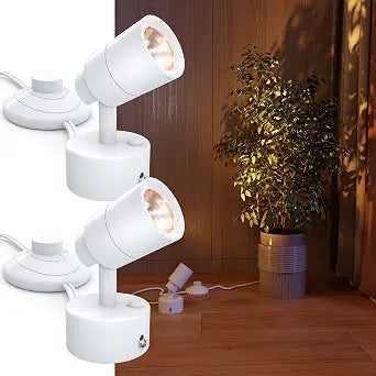 Sunco 2 Pack LED Uplight Indoor Spotlights, with Foot Switch, 3W