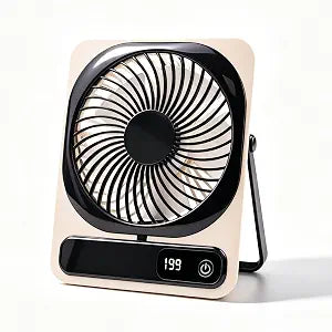 Qoqooice Portable Desk Fan Battery Operated, Quiet USB Rechargeable Mini Personal Fan with 10H Battery 5 Speeds 180 Foldable Design Small Table for Office Home Bedroom Travel Camping