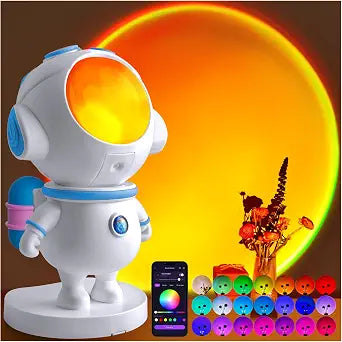 XEBKOR Astronaut Sunset Lamp,720 Magnetic Rotating RGB LED Night Light