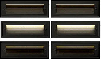 9 Inch Low Voltage Step Lights, 12V DC 5W LED Stair Light Indoor & Outdoor, 3CCT 3000K/4000K/6500K, IP65 Waterproof Outdoor Step Light for Landscape Lighting, Stair, Deck, Pathway, Walkway, Pack of 6