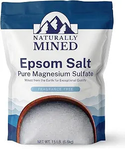 Naturally Mined Epsom Salt 15 lb Bulk, Pure Magnesium Sulfate, Unscented