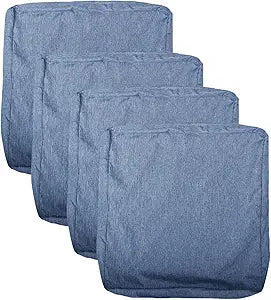 Patio Seat Cushion Covers,Washable Slip Covers Replacement,Waterproof Outdoor Furniture Chair Cushion Pillow Seat Cover for Couch,Garden,Sofa,Denim Blue,24"24"4"(4 Covers Only)