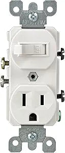 Leviton Combo Switch and Receptacle, 109-05225-WSP, White