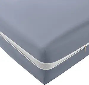 SiinvdaBZX Zipper Fitted Sheet King Only, Ultra-Soft Microfiber Zippered Mattress Cover Protector Bed Bottom Sheet Cover for 12-16 Inch Deep Mattress, Light Gray
