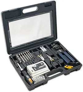 50 Pieces Network Tool Repair Kit, Ethernet LAN Cable Tester Computer Maintenance Coax Crimper Tool for RJ-45/11/12 Cat5/5e with Connector Accessories and Socket Set