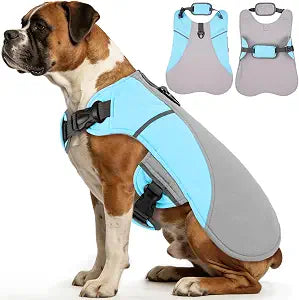 DENTRUN Dog Cooling Vest with Dual Absorbent Core & Reflective Safety | sun protection, adjustable fit, evaporative cooling, lightweight, S-XXL for all breeds, hiking summer essential