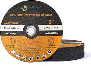 S SATC Die Grinder Cut Off Wheel 9 Inch 25PCS Cut Off Wheels Fit Angle Grinder Air Tool 9 x .075 x 7/8
