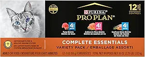 Purina Pro Plan High Protein Wet Cat Food Variety Pack, Complete Essentials Seafood Favorites - (2 Packs of 12) 3 oz. Cans
