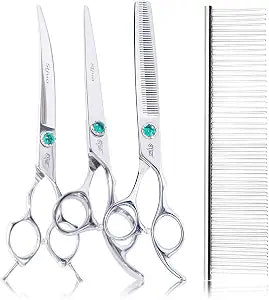 Dog Grooming Scissors Set 4 in 1 Professional Pet Shears Made Of Japanese Advanced Stainless Steel Professional Grooming Scissors for Dogs Cats and Other Pets