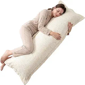 1 MIDDLE ONE Body Pillow, Memory Foam Body Pillows for Adults Sleeping, Long Pillow for Bed, Large Full Body Pillow for Side Sleeper with Removable Cover, 20x54 Inch (Off-White)