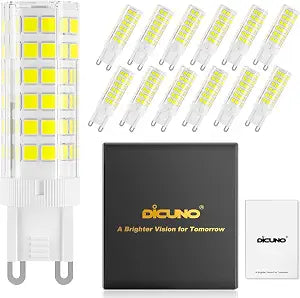 DiCUNO G9 LED Bulb 6W 60W Equivalent, 550LM, Daylight White 6000K, 12-Pack