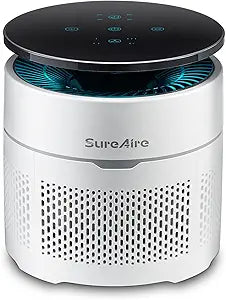 Small Desktop Air Purifier with HEPA Filter for Home and Office, Large Touch Display with Filter Indicator, Timer, Sleep Mode, Covers up to 250 Sq.Ft