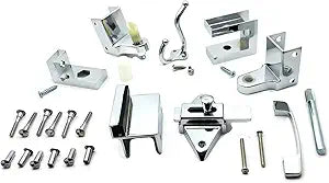 Harris Hardware TP2100 Toilet Partition Die Cast Zamac Complete Outswing Door Hardware Set, 1 in. Door 1-1/4 in. Pilaster