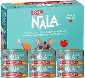 LOVE, NALA - Chicken Flaked with Sweet Potato & Tomato in Broth - 24 Pack, 4.8 lbs - Natural Adult Cat Wet Food Flaked -Grain Free, Non-GMO, Lean Protein, Added Minerals & Vitamins