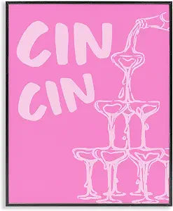 Pink Champagne Tower Celebration, 16 x 20 Inch Framed Gicle Print