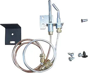 Manual Safety Pilot Control System for Gas Log Sets Γ Compatible with Natural Gas & Propane, Includes Heat Shield and Pilot Kit (Pilot)