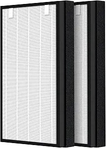 HSP003 True HEPA Filter Replacements for Hathaspace Air Purifier Filters HSP003,3 in 1 H13 True HEPA Filter with Activated Carbon Pre-Filter,2 Pack