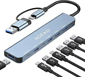 USB HUB 7-in-1, USB C HUB,USB 3.0 HUB with Multiport Adapter