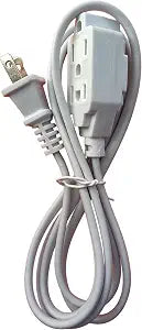 Power Strip,2 Prong Flat pin Plug,1.8 kilowatts,White(6Ft(1.8M))