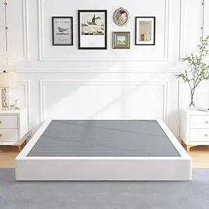 ALDRICH Box Springs King Size 9 Inch, Heavy Duty Metal Frame Mattress Foundation with Easy Clean Cover, Noise Free, Easy Assembly