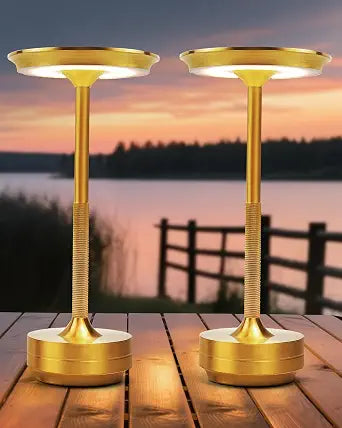2 Pack Cordless Table Lamps Rechargeable Desk Lamps Gold