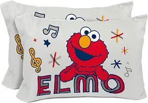Sunny Side Up Sesame Street 2 Pack Reversible Pillowcases - Double Sided Pillow Covers, Kids Super Soft Elmo and Cookie Monster Bedding