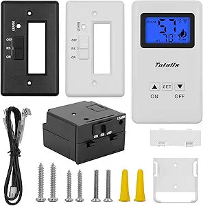 Upgrade Gas Fireplace Remote Control Kit, Thermostatic ON/Set/Off Remote Control Set for skytech, Ambient, Majestic, Monessen, Vermont Fireplaces Stoves, Control Millivolt Gas Valve, 5 Year Warranty