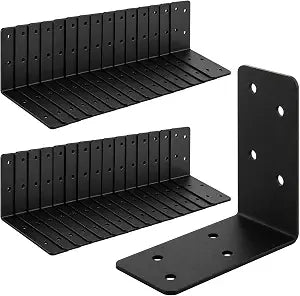 30 Pcs 3"x3"x1.5" L Brackets for Wood, Black Corner Braces