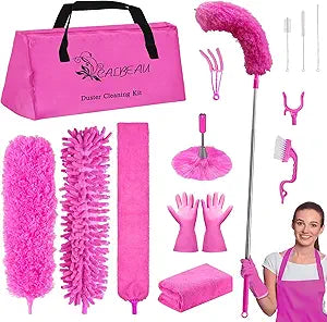 CALBEAU Microfiber Dusters for Cleaning, Dusters with Extension Pole