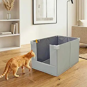 Extra Large Cat Litter Box Enclosure, Keep Dogs Out, Open Top High Side, Water Resistance Splash Guard for Cat Litter Boxes