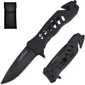 ALBATROSS EDC Cool Sharp Tactical Folding Pocket Knife,SpeedSafe Spring Assisted Opening Knifes with Liner Lock,Pocketclip,Glass Breaker,Seatbelt Cutter