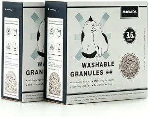 Cat Litter Box Washable Granules Refills. Compatible to Cat Genie Refills. Great for cat Toilet Training kit. Compostable and Flushable. 7lbs Package
