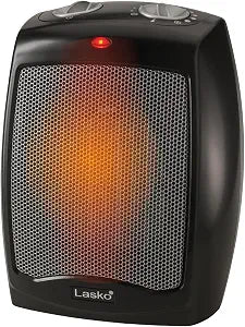 Lasko 9" Tabletop Ceramic Space Heater with Thermostat - Black - CD09250