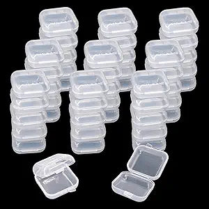 80PCS Mini Clear Plastic Jewelry Box, Earring Storage Box