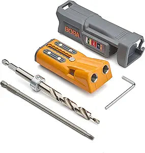 BORA Pro Compact Pocket Hole Jig, Auto Adjusting Drill Guide, Durable Pocket Hole Jig Kit for Woodworking & Tight Spaces - For Materials 1/2 inch to 1 1/2 inch Thick, Power Tool Accessory Jigs