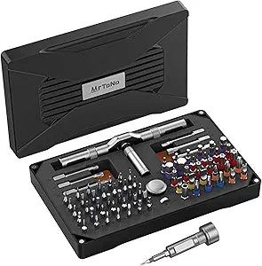 74 in 1 Magnetic Screwdriver Set, Ratchet Screwdriver Set with Detachable Allen Wrench T Handle & Storage Case, Gift for Men & DadRepair Tool Kit for Furniture, Electronics, Bicycle, DIY, Gadget
