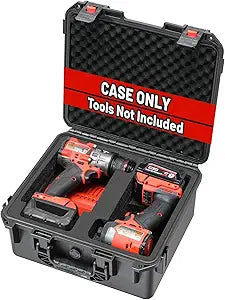 Case for Milwaukee M18 Impact Drill Driver Combo Kit - Waterproof Tool Box for Milwaukee Power Drill & Impact Set, Hard Tool Case for Cordless Drill M18 Fuel/Driver/Battery/Charger