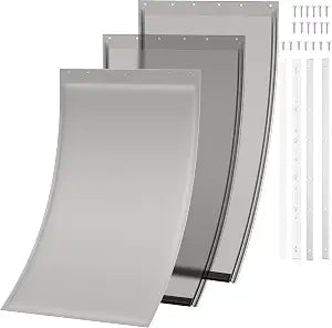 3 Pack Extra Large Dog Door Replacement Insulation Flaps with Clamp & Metal Front Plate - Compatible with PetSafe Freedom Doggie Doors PAC 11-11040, Extreme Weather, Measures 13 1/8x 24 7/8